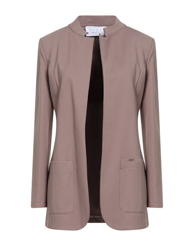 Woman Overcoat & Trench Coat Taupe Size 10 Viscose, Polyamide, Elastane