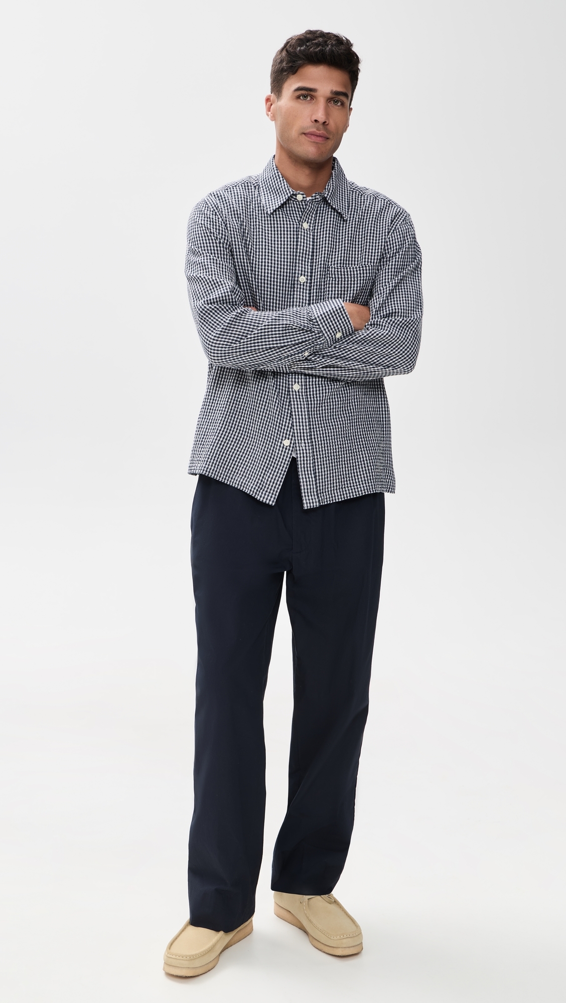 Gingham Costa Shirt Navy