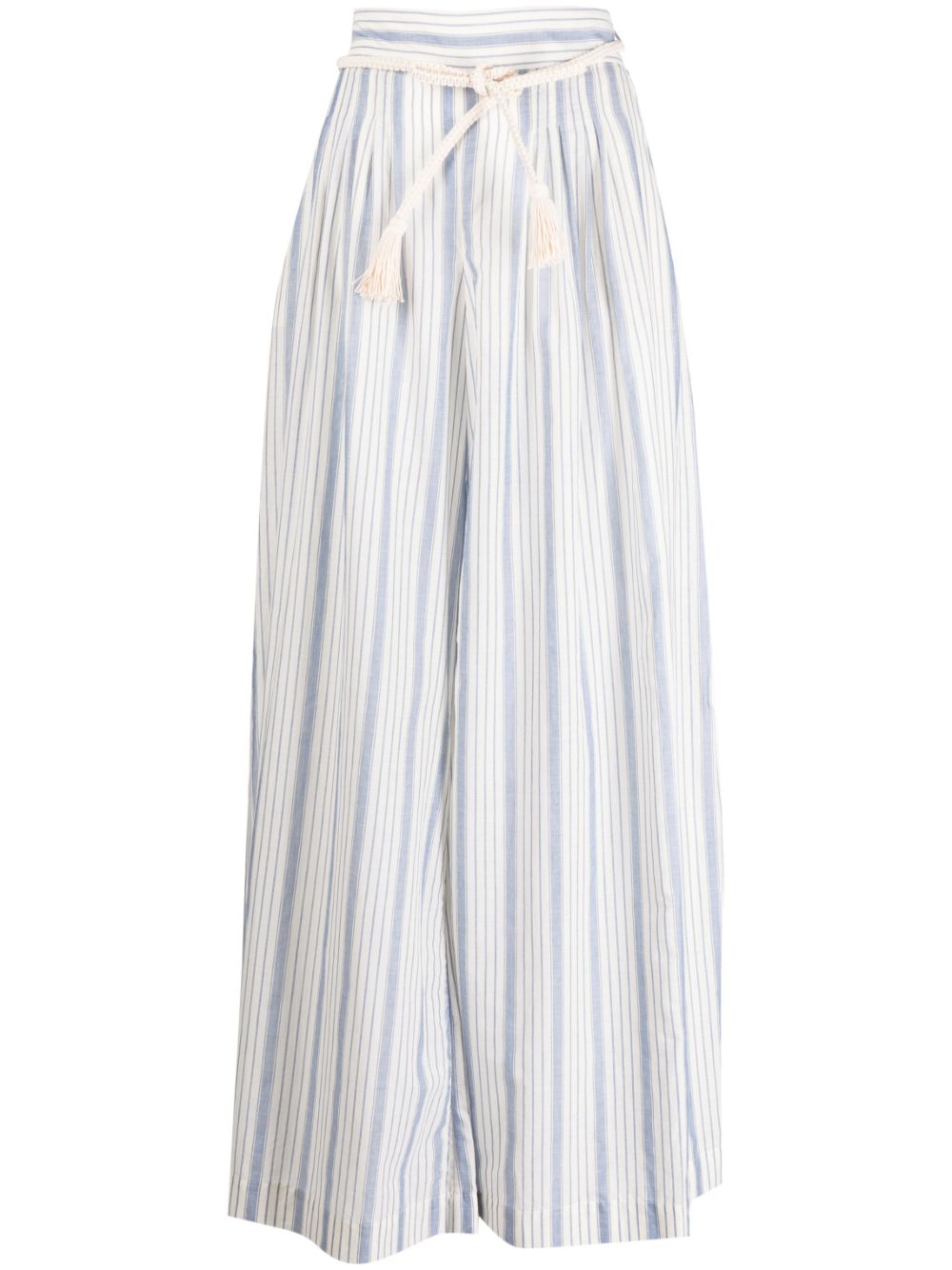 Chintz striped wide-leg trousers - Blue