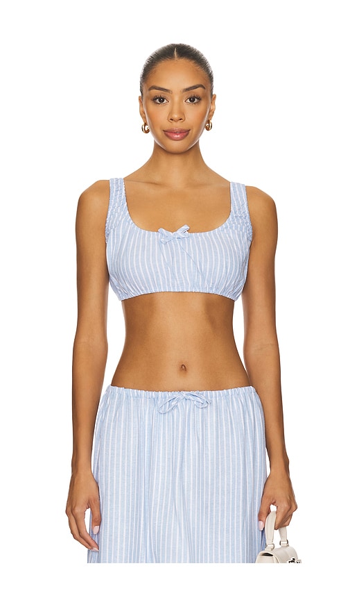 WeWoreWhat x REVOLVE Scrunchy Top in Baby Blue.  XS. Also in
