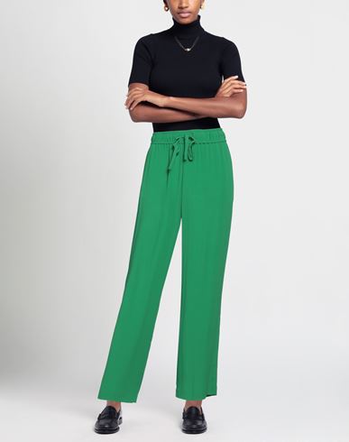 Seventy Venezia Woman Pants Green Size 6 Acetate, Silk
