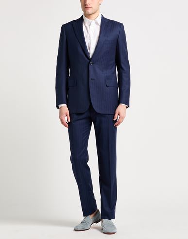 Man Suit Navy Size 50 Virgin Wool, Silk