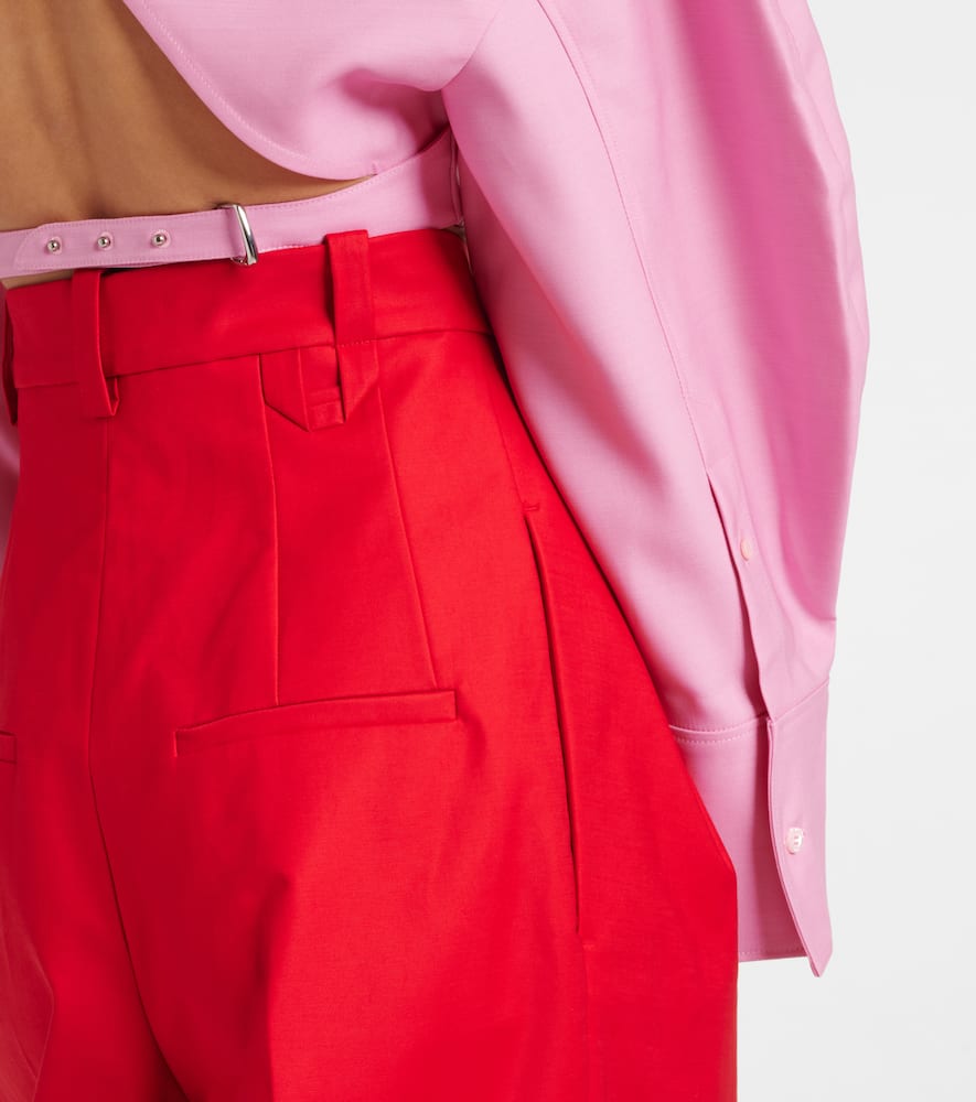 Curzio high-rise cotton-blend wide-leg pants