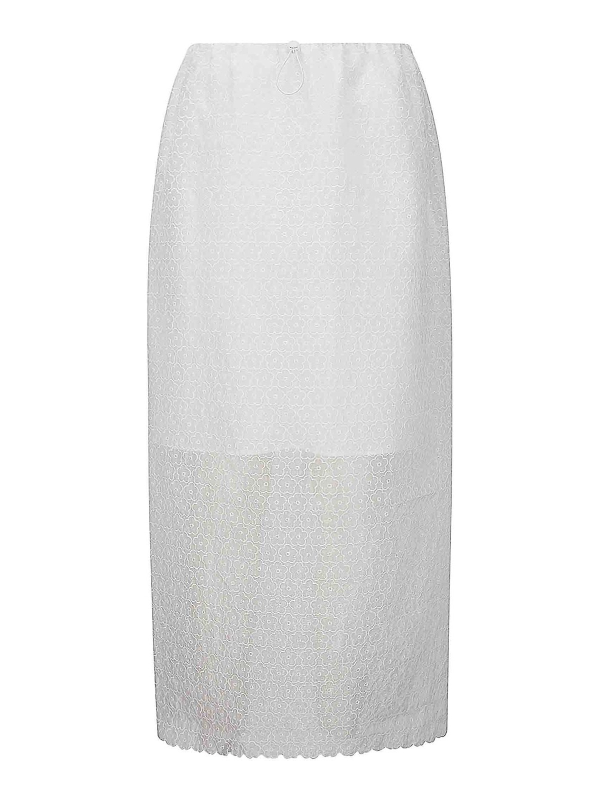Long transparent overlapping skirt