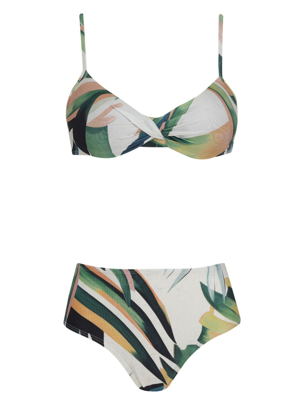 Floral-print bikini - White