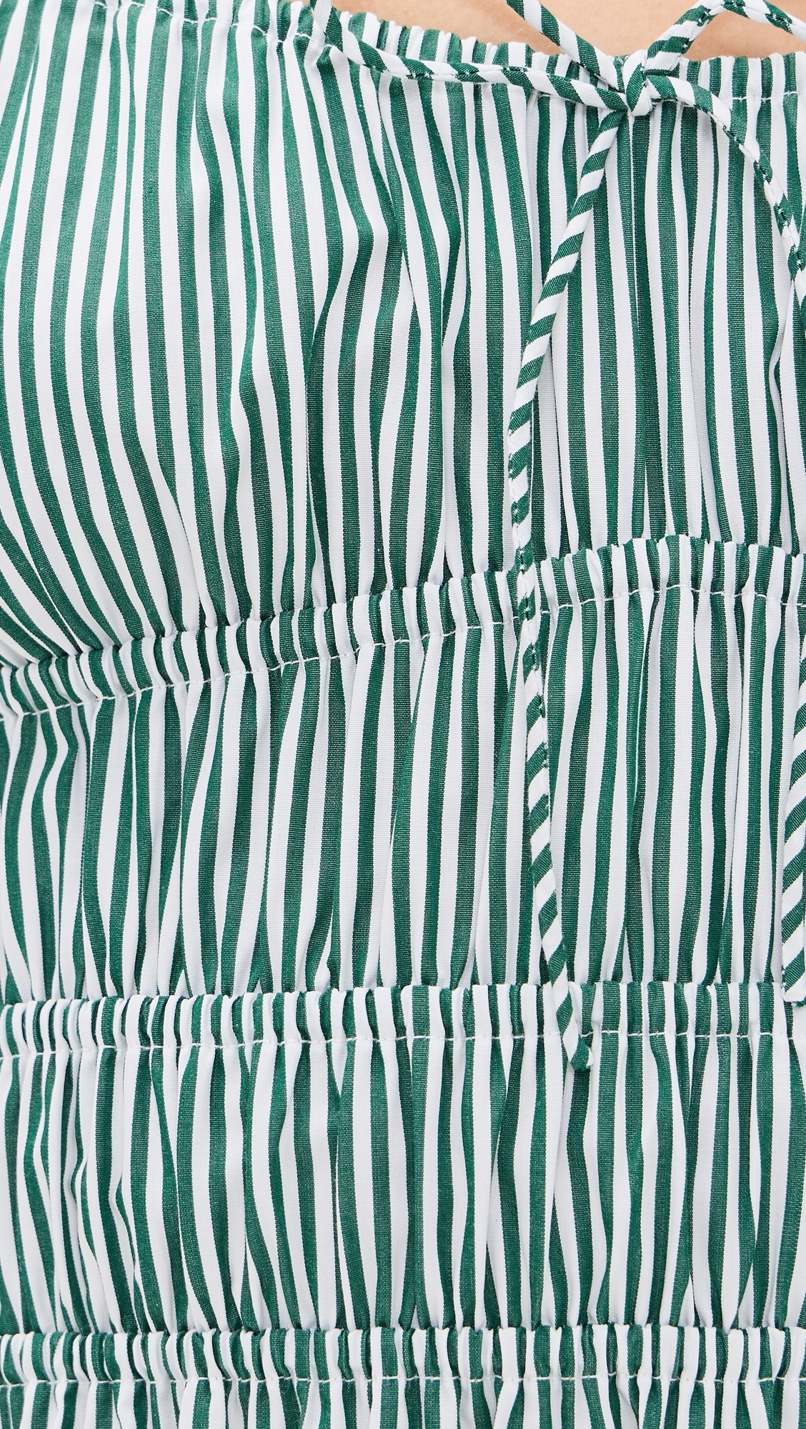 FAITHFULL THE BRAND Marianne Midi Dress Green Stripe