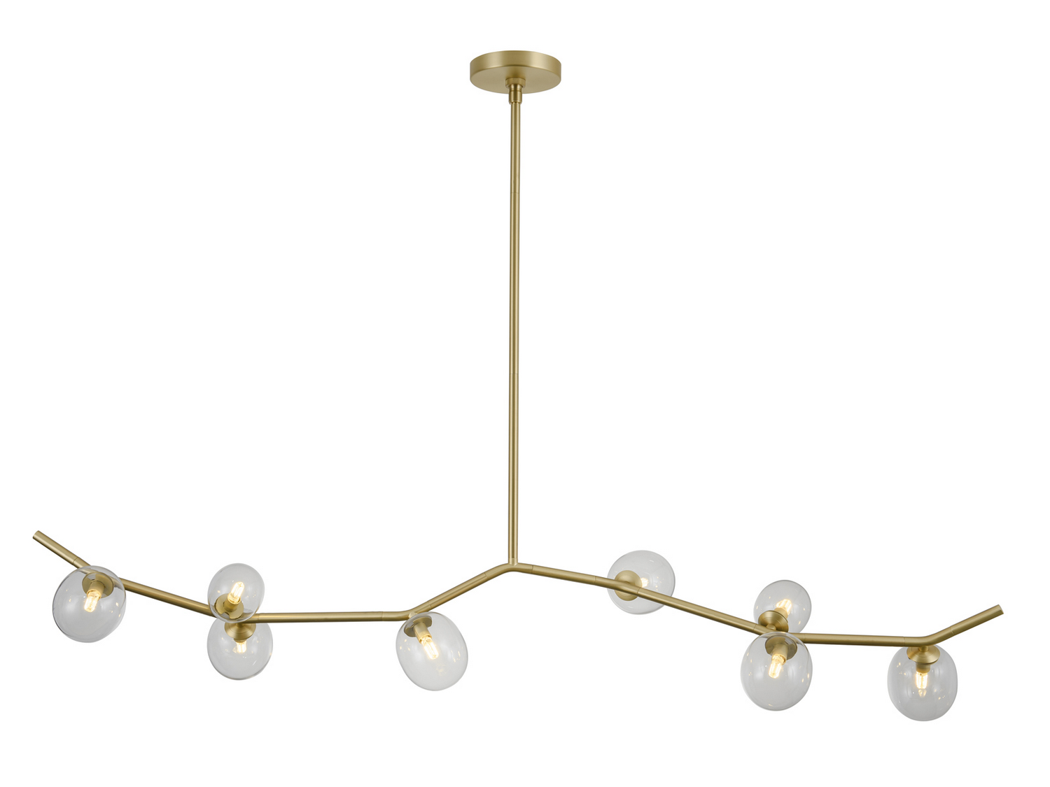 Hampton 8-Light Chandelier in Brushed Brass With Clear Gla
