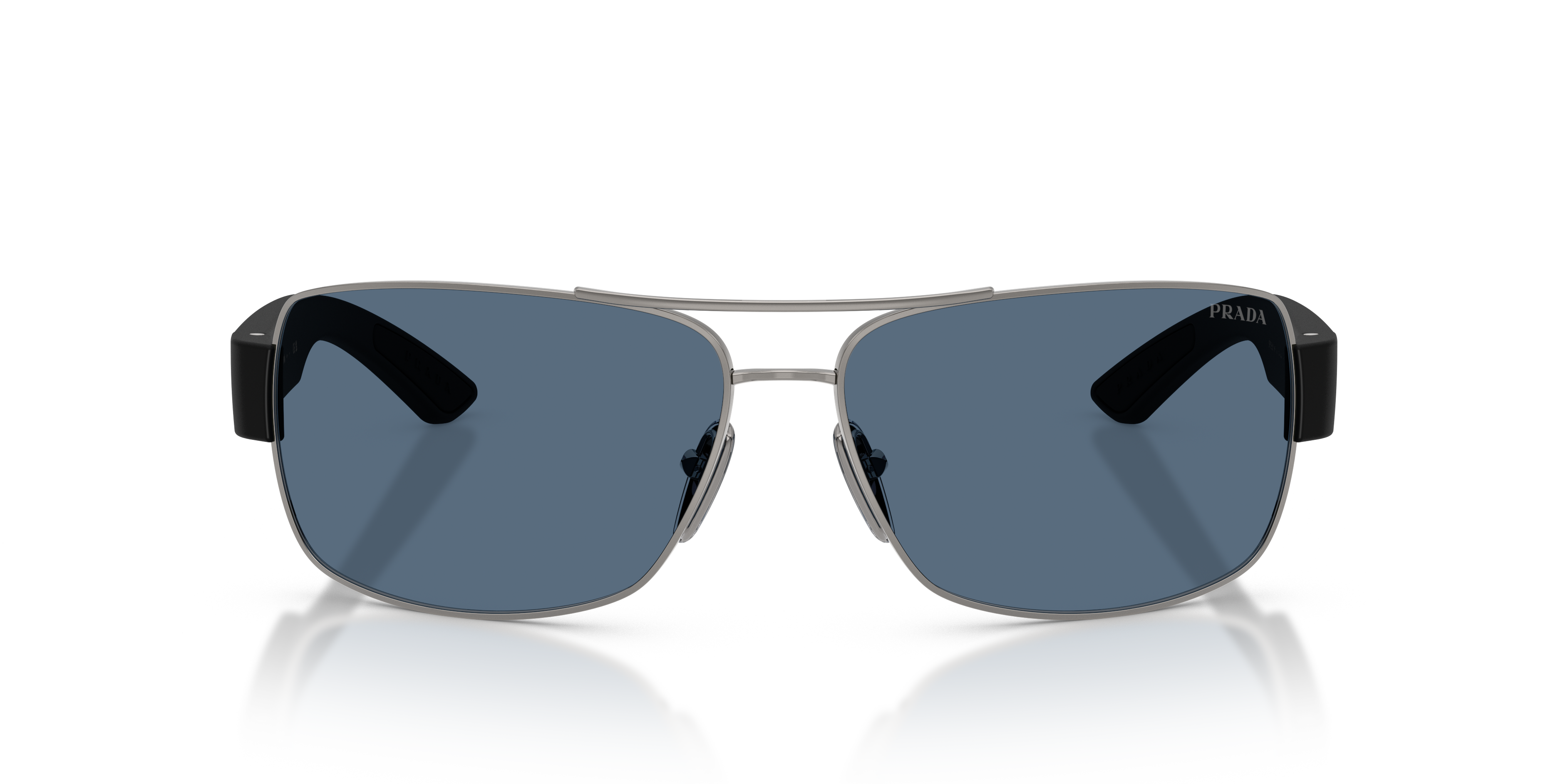 Prada Linea Rossa Man Prada Linea Rossa PS B52S 5AV06A Sunglasses Metal Grey Blue Geometric Norma