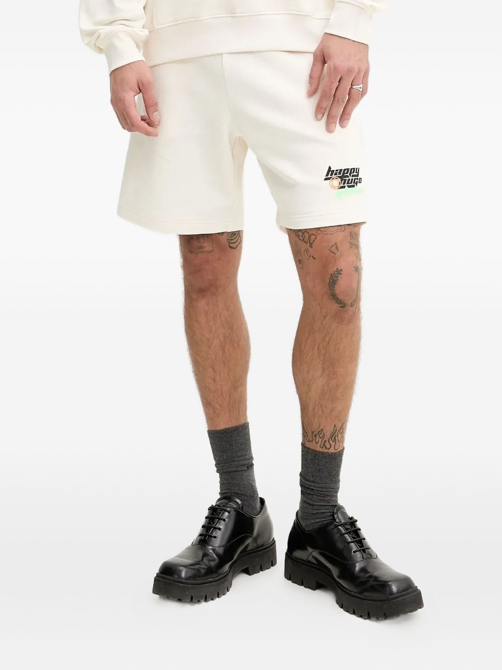 Logo-print track shorts - Black