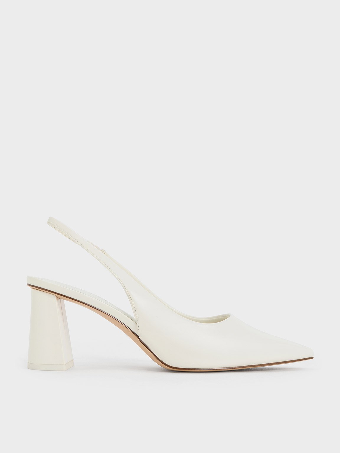 Charles & Keith - Teagan Elastane Trapeze Heel Slingback Pumps