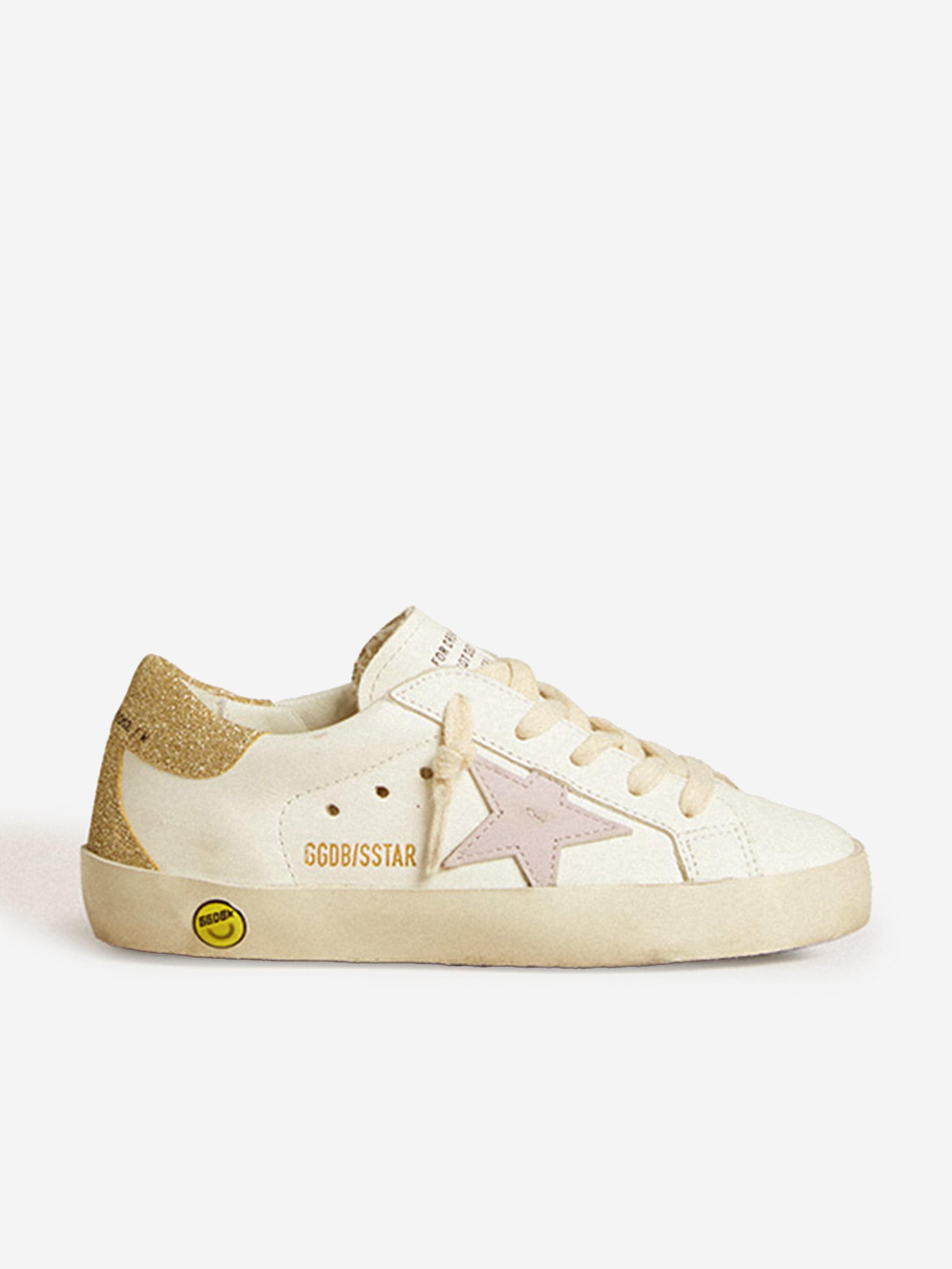 Golden Goose Girls Leather Super-Star Classic Trainers in White EU 24 UK 7