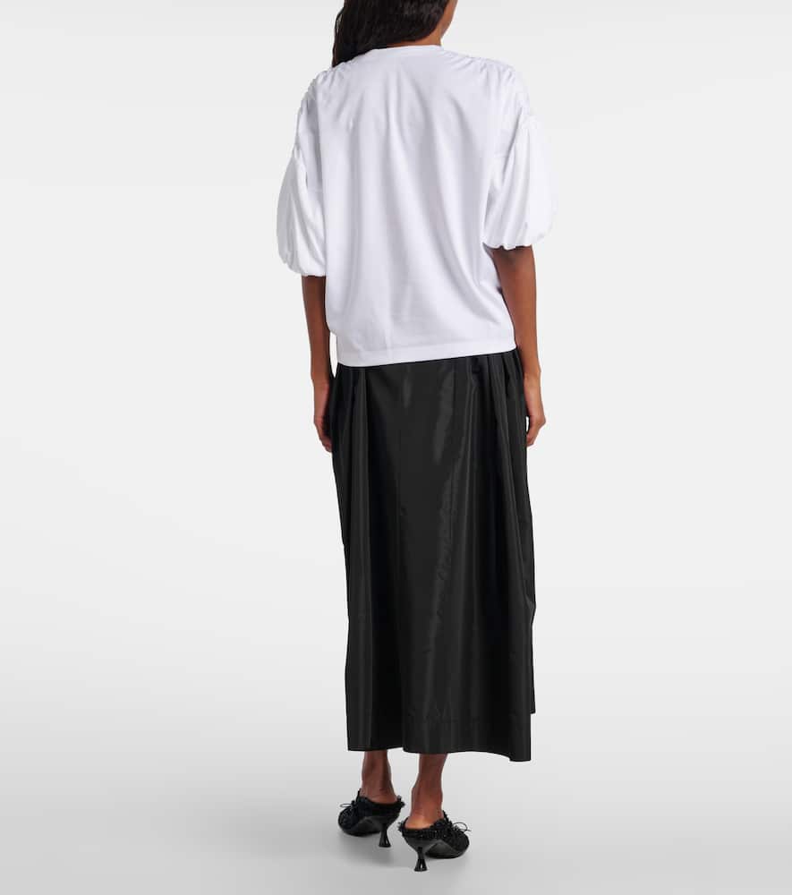 Gathered cotton jersey T-shirt