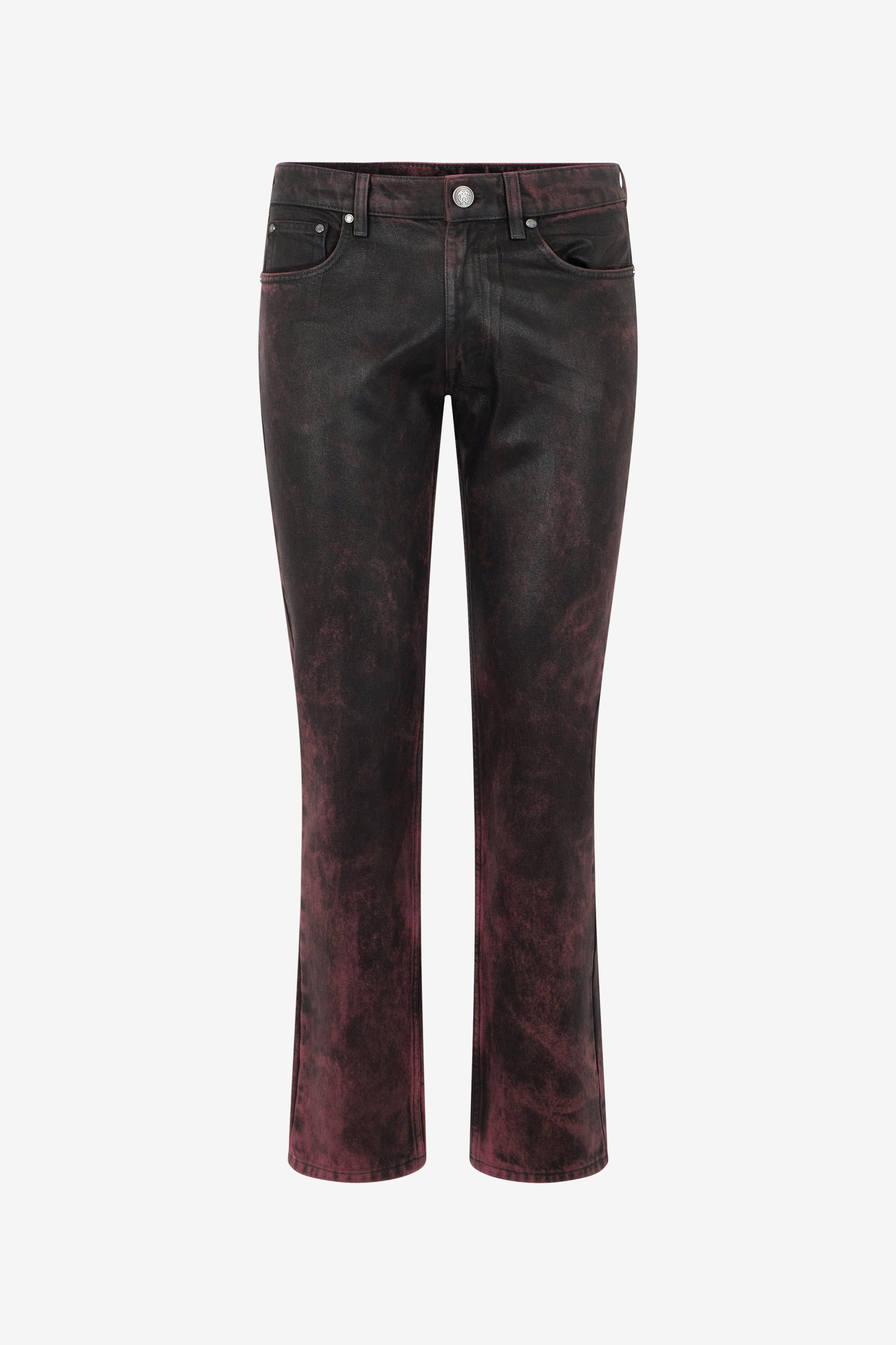 Washed-effect Coated Jeans