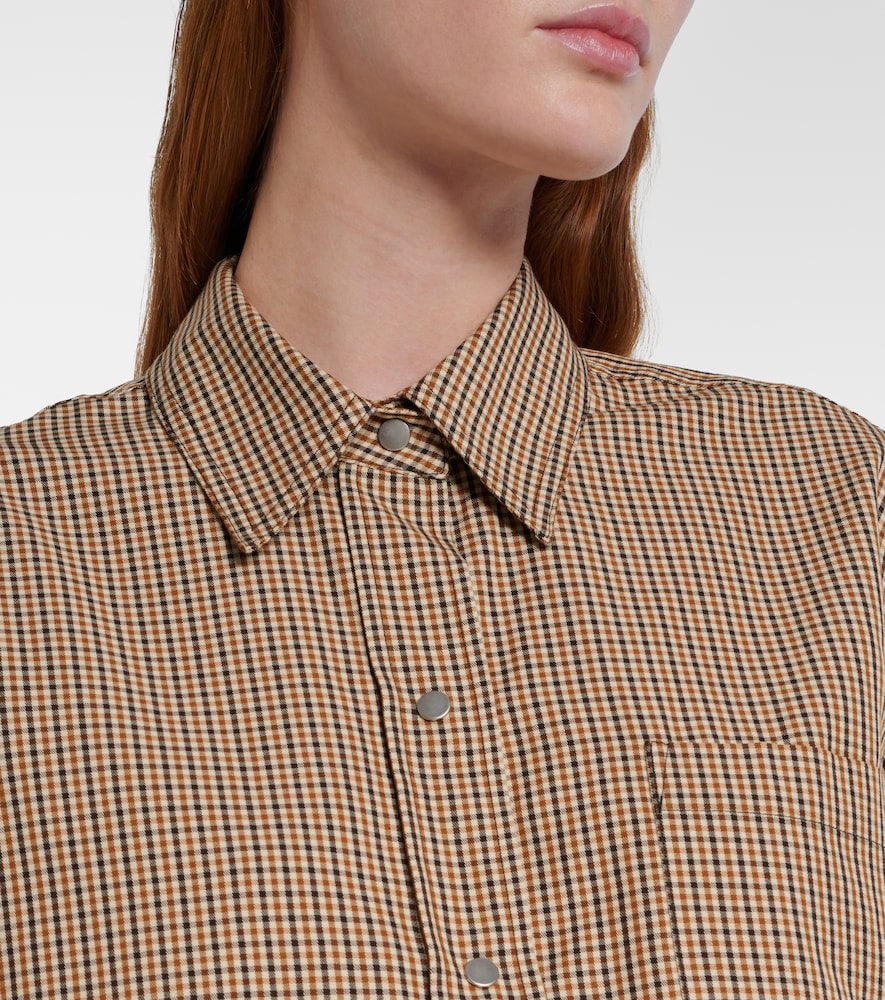 Checked cotton-blend shirt