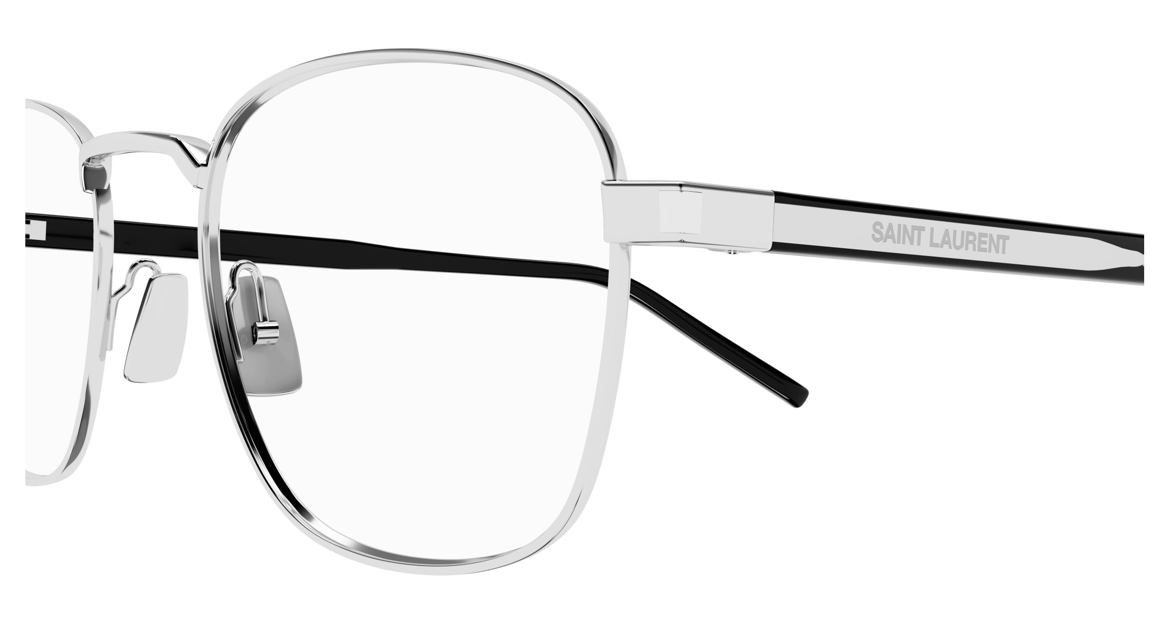 SAINT LAURENT Unisex SL 699 002 Optical frames Metal Silver Transparent Round