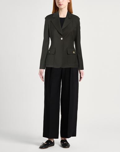 Woman Blazer Dark green Size 10 Polyester, Viscose, Elastane