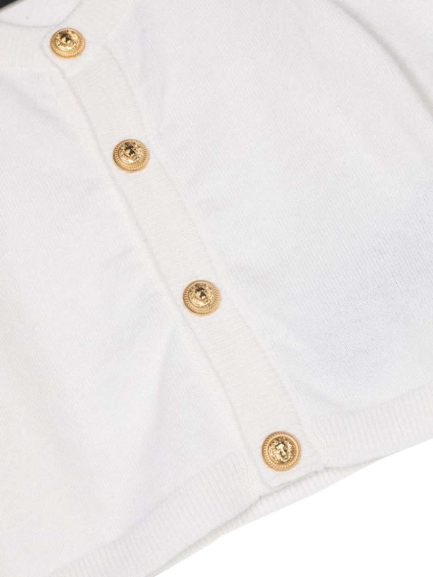 Baby Girl White Solid Cardigan