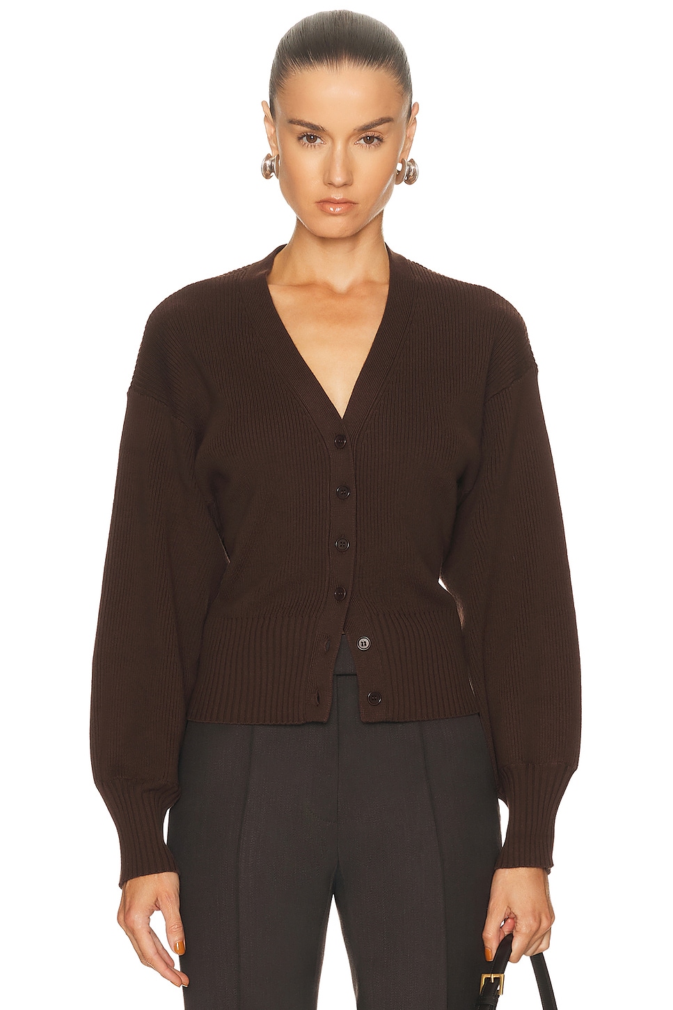 L'Academie by Marianna Monnie Knit Cardigan in Burgundy