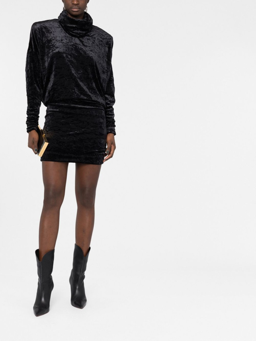 Mini Froissé Velvet Dress