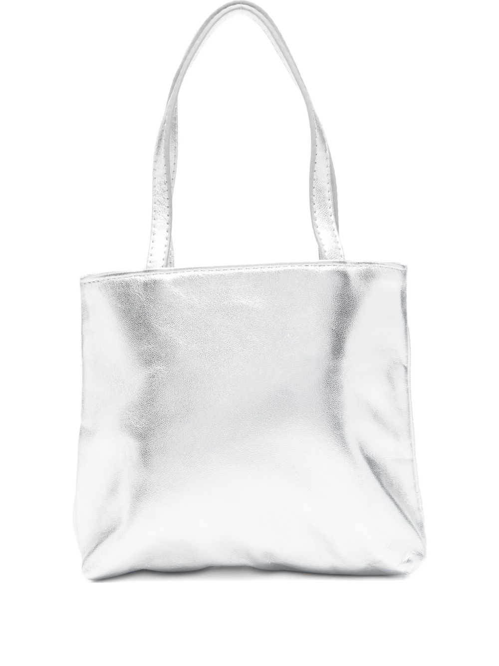 Leather tote bag - Silver