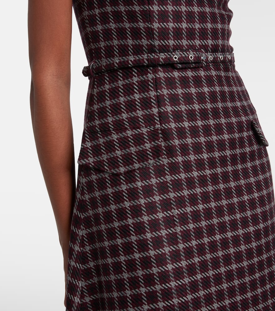 Petra houndstooth wool-blend midi dress