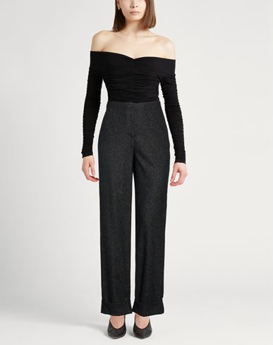 Woman Pants Black Size 4 Wool, Polyester, Acrylic, Silk, Elastane