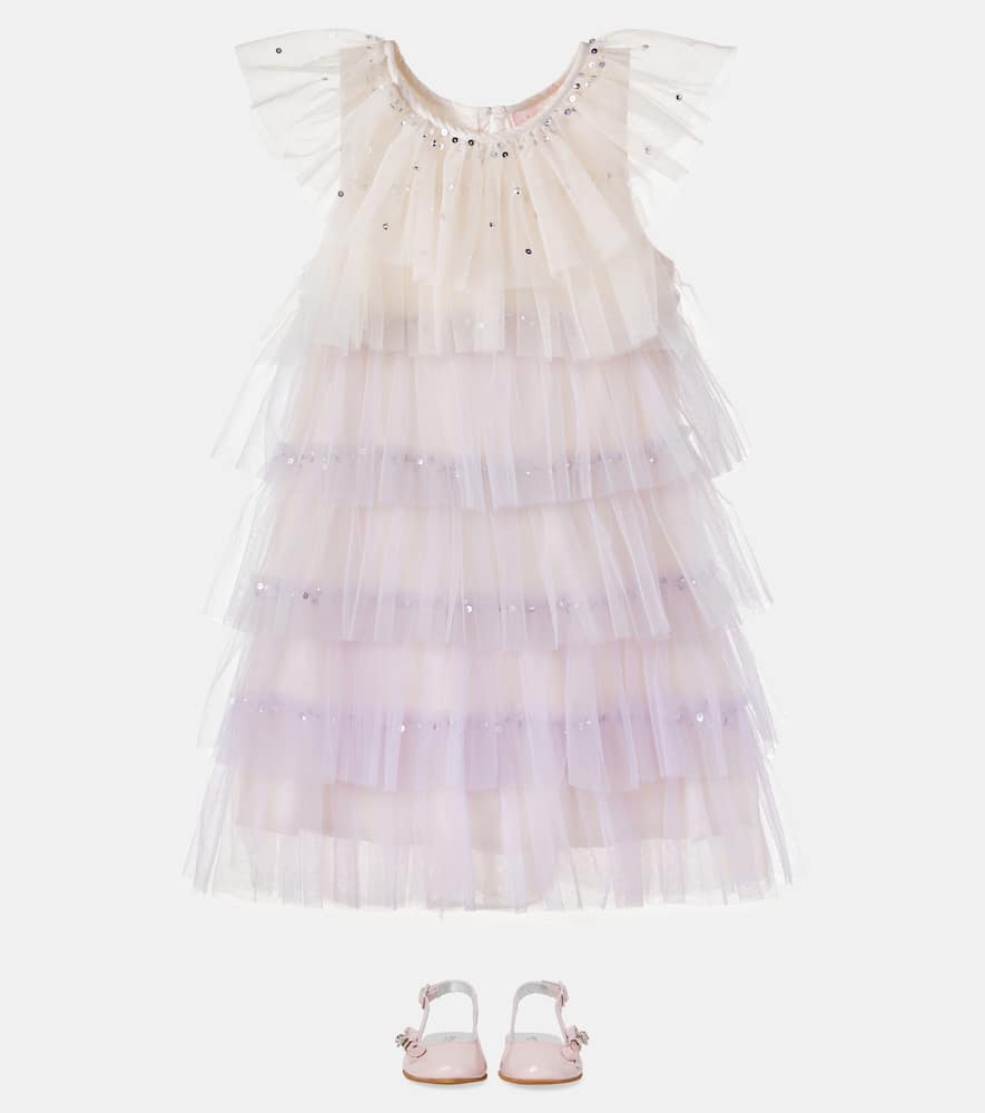 Josette sequined tiered tulle dress