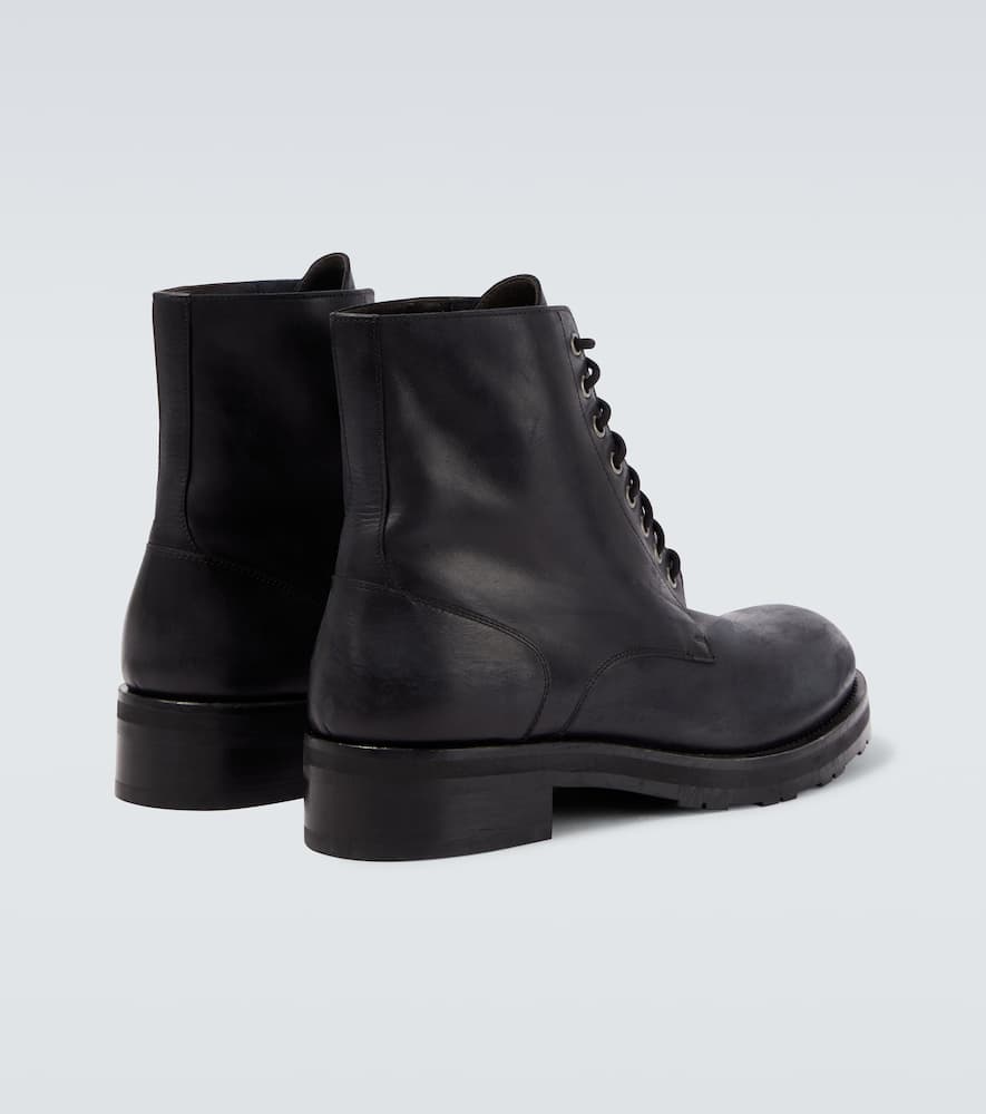 Leather combat boots