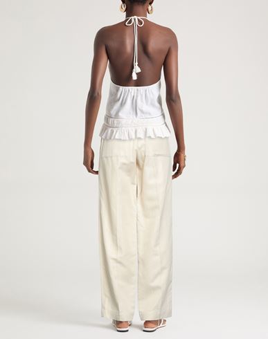 Pomandère Woman Pants Beige Size 6 Cotton, Linen
