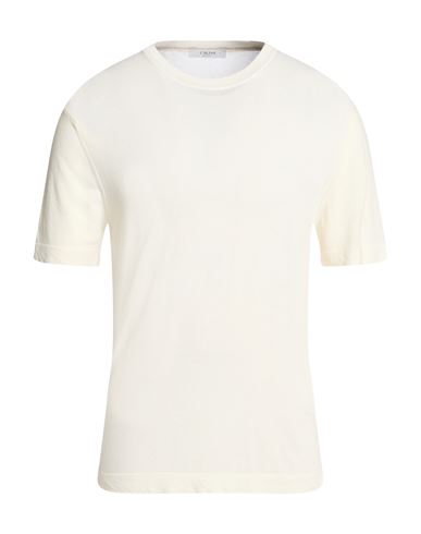 Man Sweater Ivory Size 40 Cotton