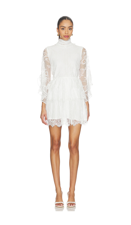 Bardot Norah Ruffle Lace Mini Dress in White. 12. Also , 2, 4