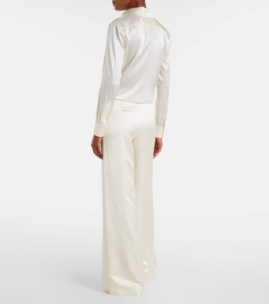 Satin wide-leg pants