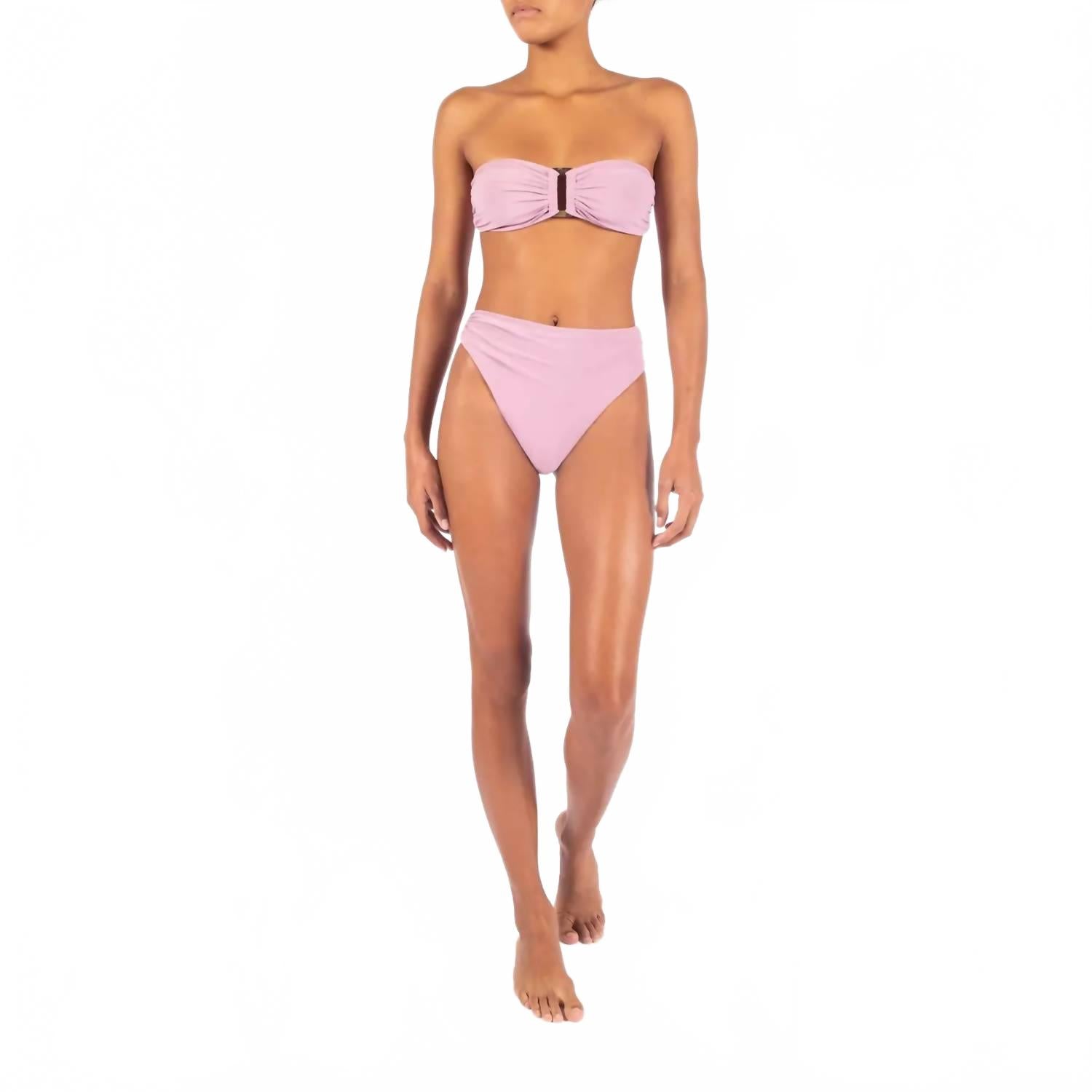 Strapless Tortoise Bikini Top In Orchid
