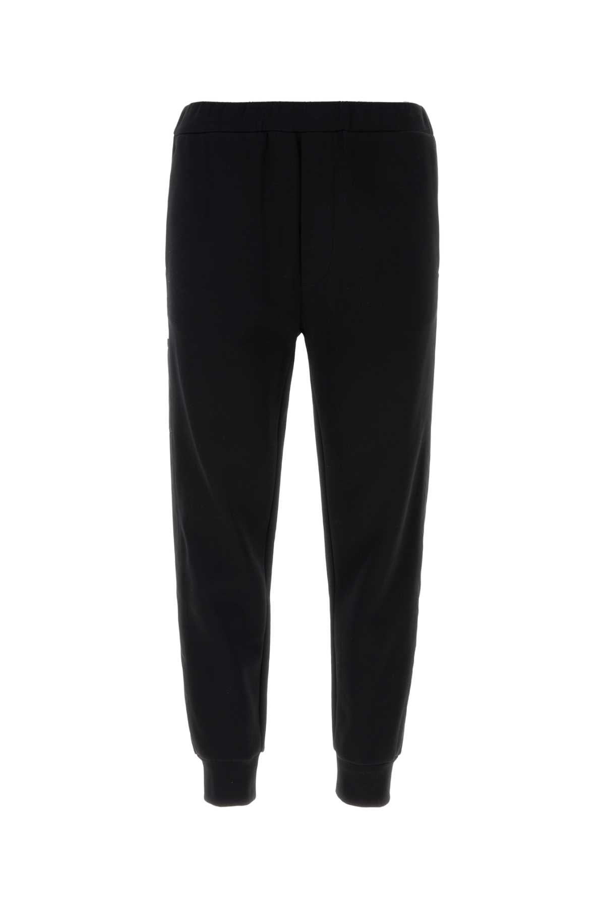 Cotton Blend Joggers — Black
