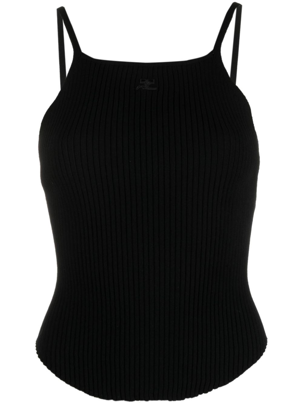 90's logo-embroidered ribbed-knit top - Black