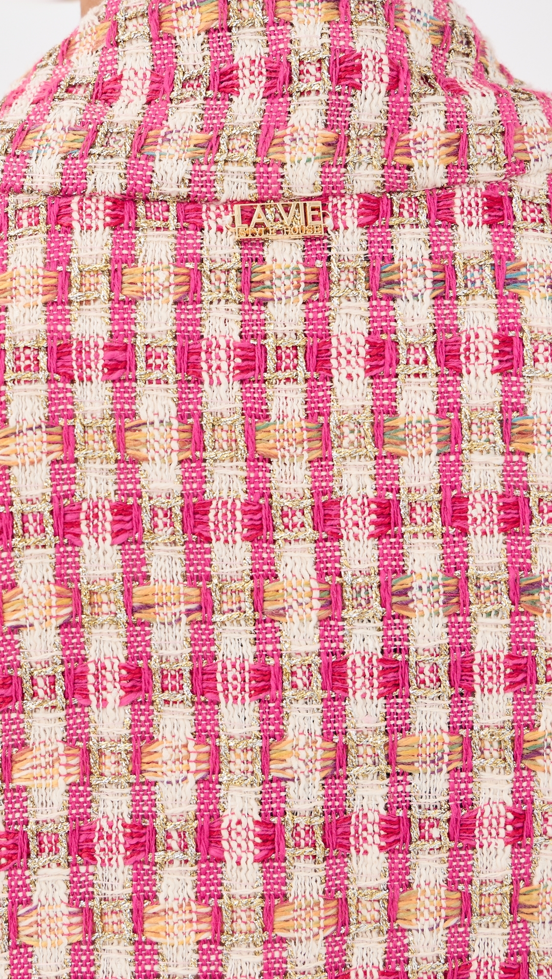 Metallic Tweed Mini Duster Pink & Tan One Size