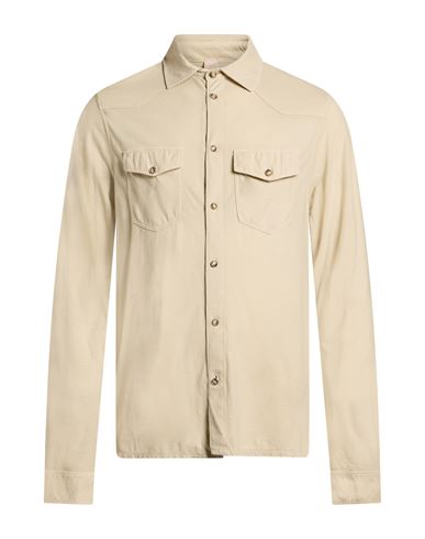 Man Shirt Beige Size 36 Cotton