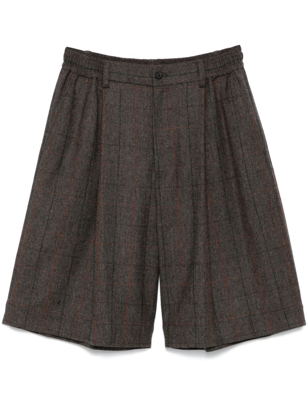 Check-pattern shorts - Brown