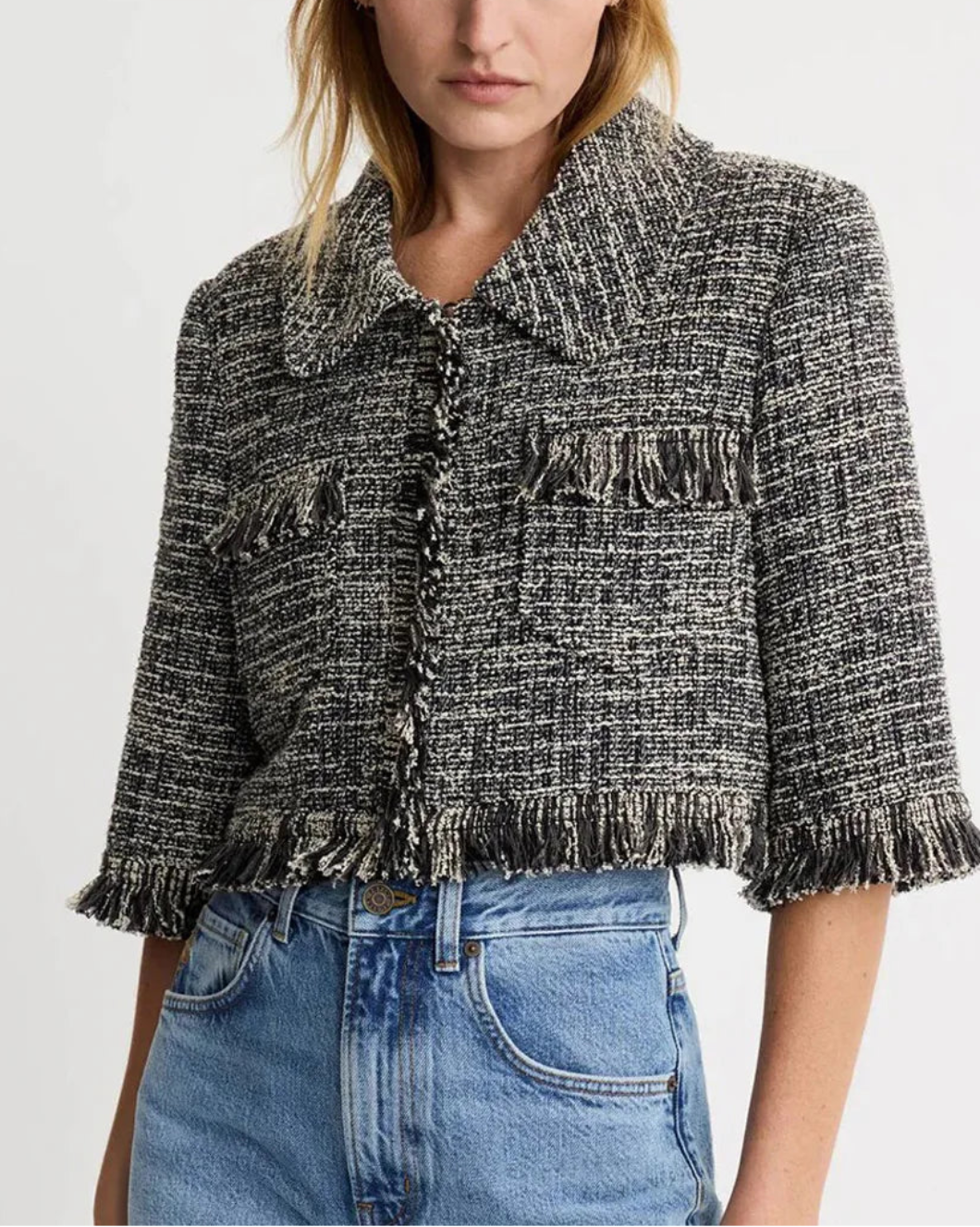 Cropped Sleeve Mini Jacket