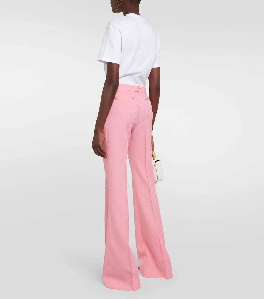 Allover flared wool pants