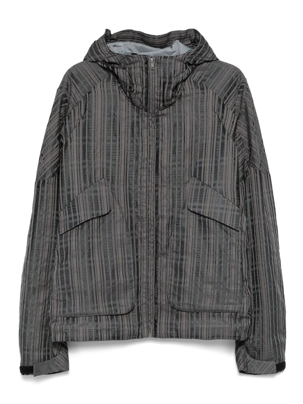 Striped padded jacket - Grey