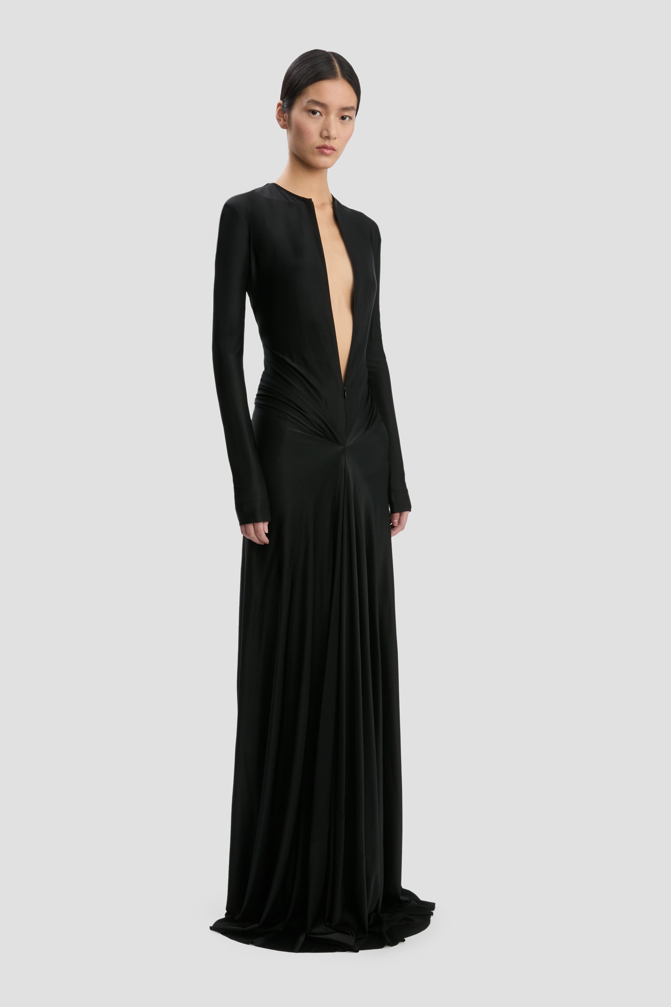 Victoria Beckham Cut-Out Gown In Black - 14 - Women