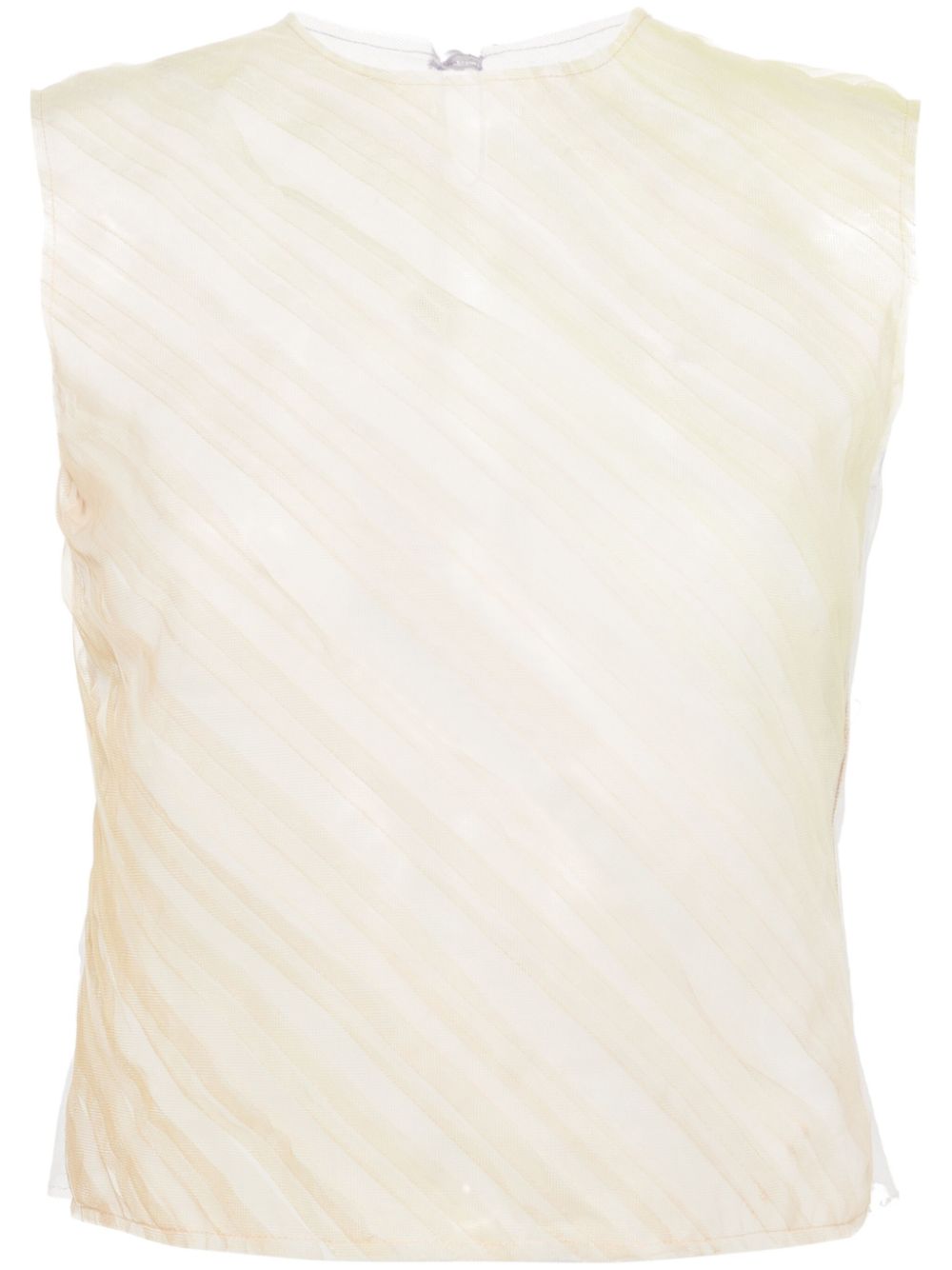 Pleated tulle tank top - Green