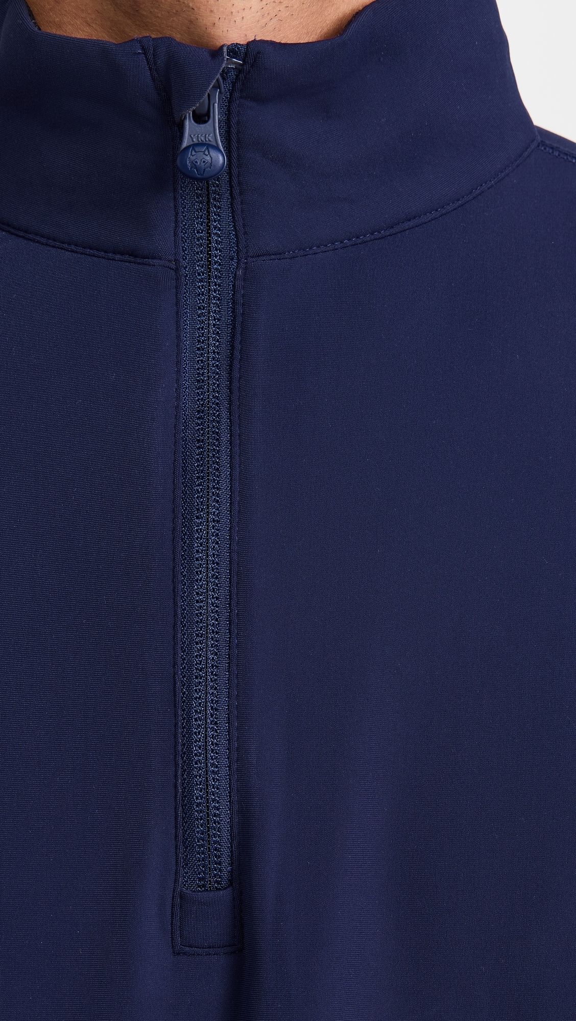 Tate Mock Neck Quarter Zip Maltese Blue