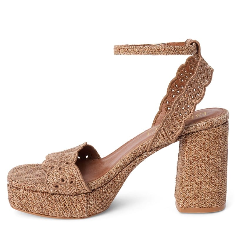 Women's Maiden Platform Block Heel Sandals (Brown)