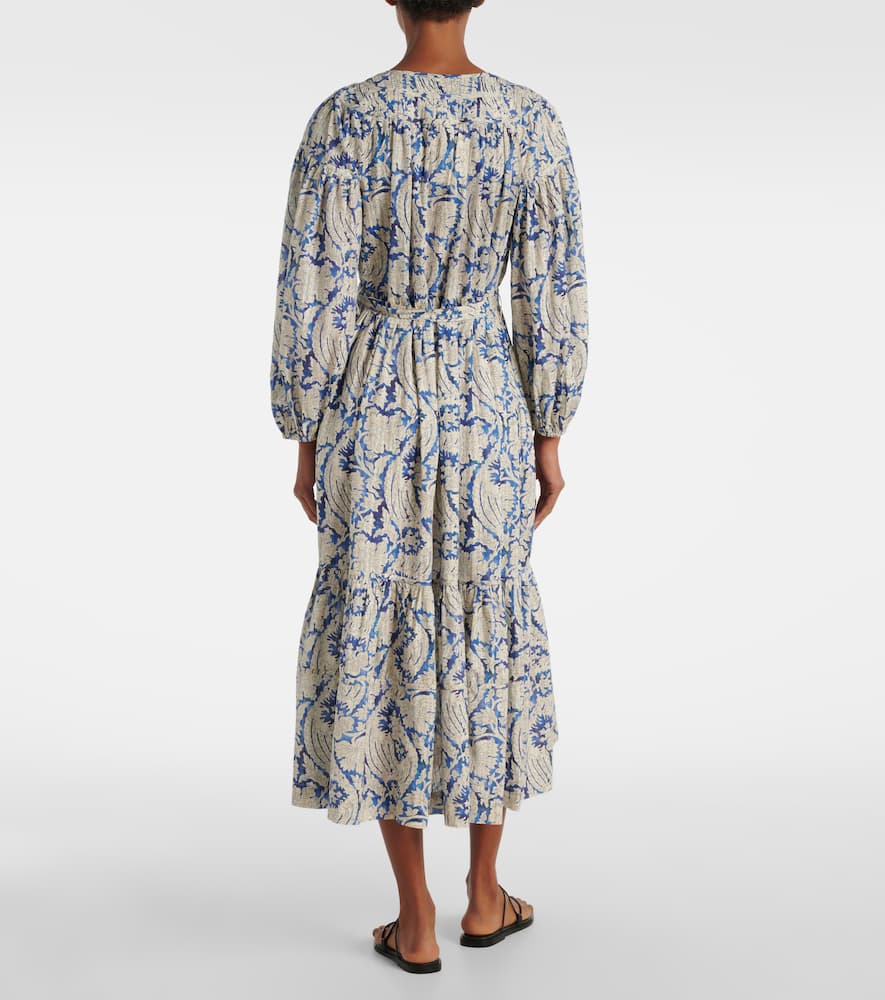 Seraphina printed cotton-blend midi dress