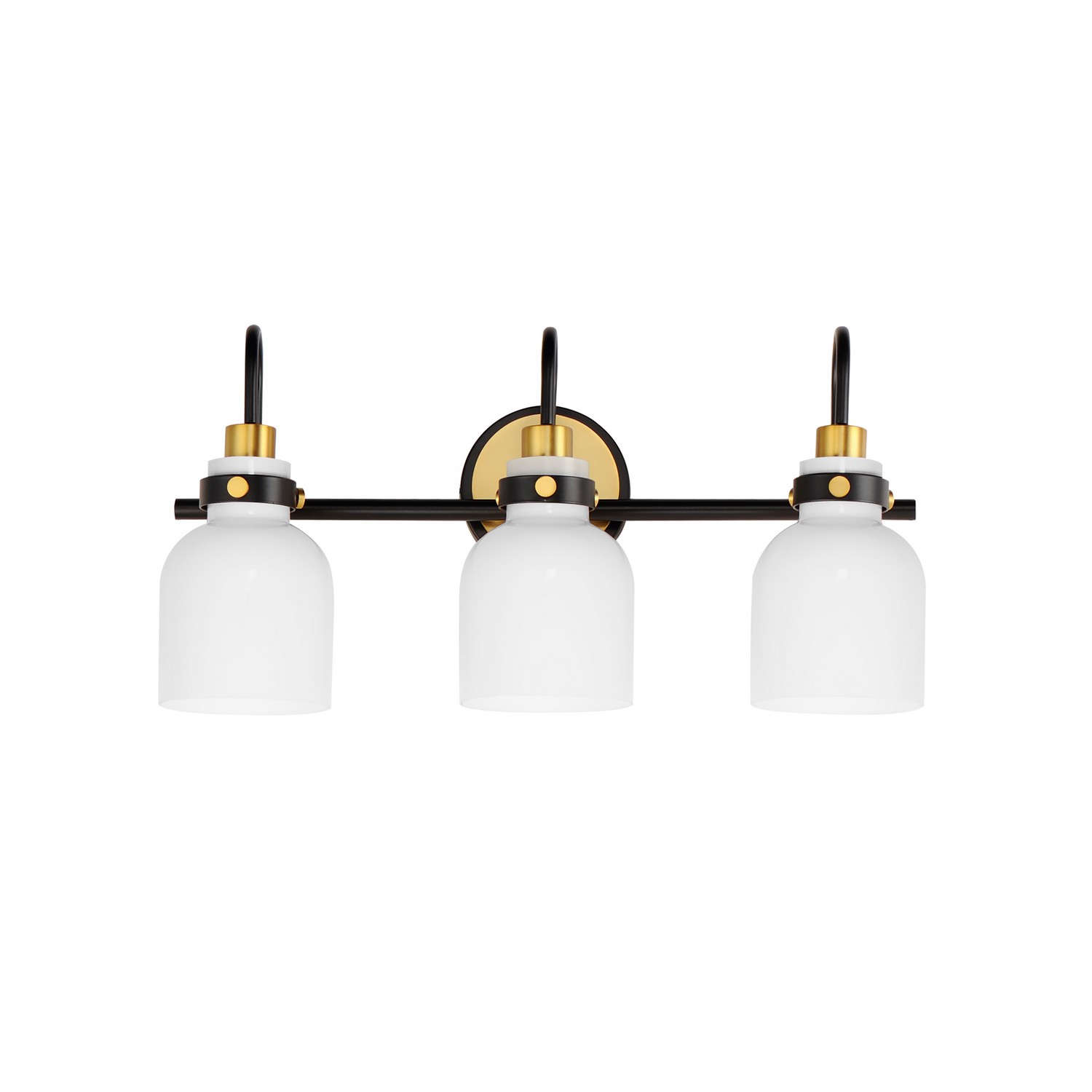 Satin Brass Three Light Bath Vanity from the Milk Collection