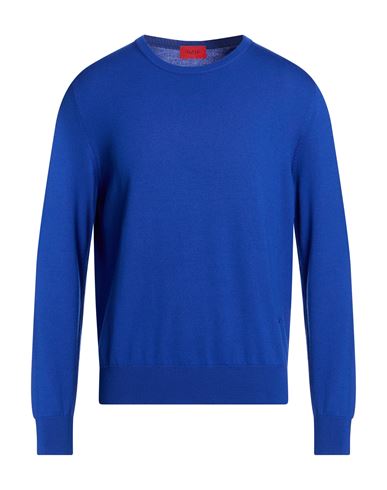 Man Sweater Bright blue Size M Wool