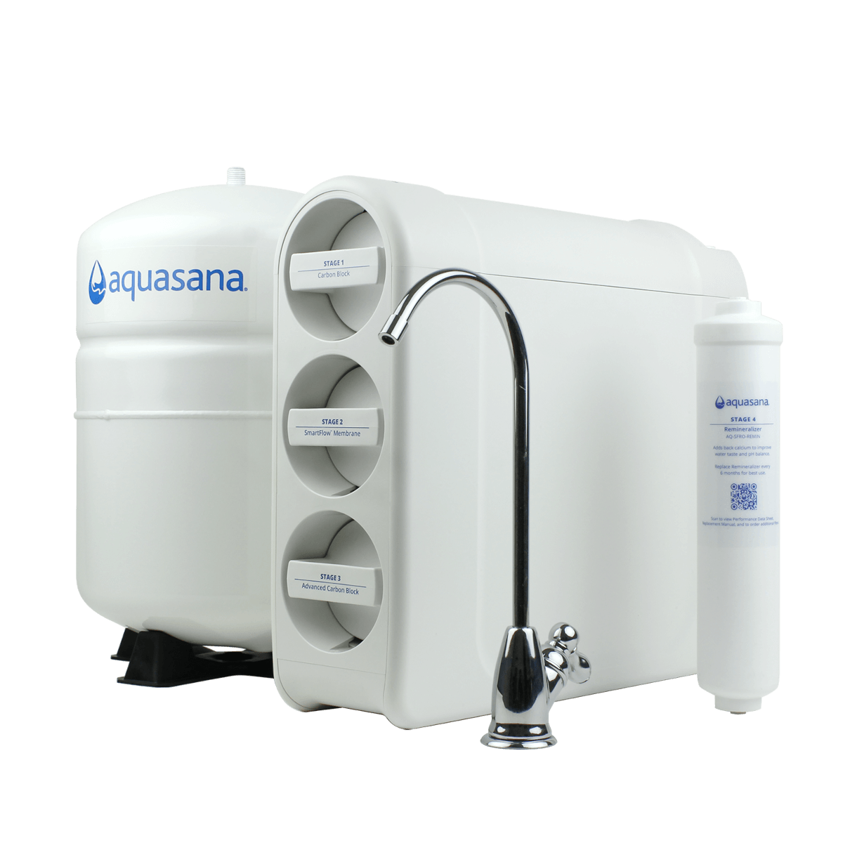 Smartflow® Reverse Osmosis Water Filter Removes Up to 99.99% of 90 Contaminants Certified to NSF/ANSI 42, 53, 58 & 401 Chrome