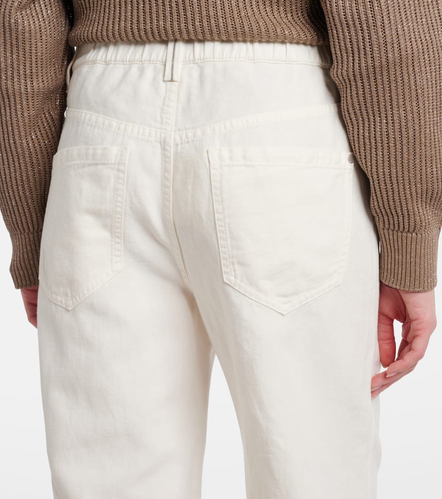 Cotton and linen wide-leg pants